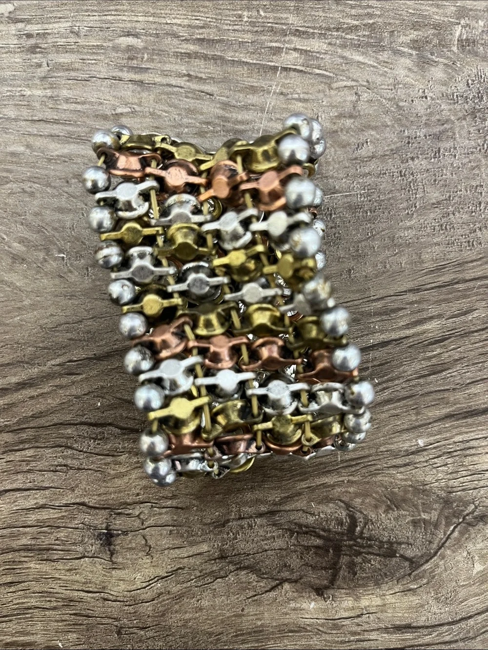 Crystal Accent Multi-Tone Stretch Bracelet